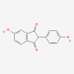 molecular formula C15H10O4 B10842736 5-Hydroxy-2-(4-hydroxyphenyl)-1H-indene-1,3(2H)-dione 