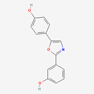 molecular formula C15H11NO3 B10842786 3-[5-(4-Hydroxyphenyl)-1,3-oxazol-2-yl]phenol 