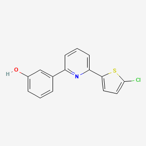 molecular formula C15H10ClNOS B10842813 3-[6-(5-Chloro-2-thienyl)pyridin-2-yl]phenol 