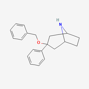 molecular formula C20H23NO B10842815 3-alpha-Phenylmethoxy-3-beta-phenyl-nortropane 