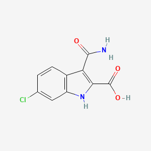 molecular formula C10H7ClN2O3 B10842941 3-Carbamoyl-6-chloro-1H-indole-2-carboxylic acid 