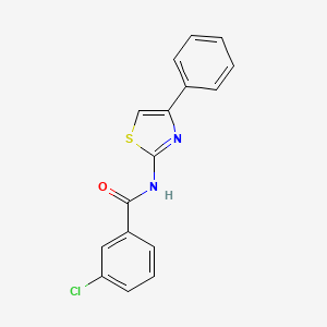 molecular formula C16H11ClN2OS B10842969 3-Chloro-N-(4-phenyl-thiazol-2-yl)-benzamide 