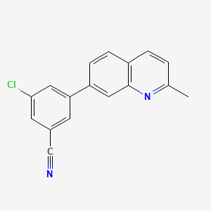 molecular formula C17H11ClN2 B10842999 3-Chloro-5-(2-methylquinolin-7-yl)benzonitrile 