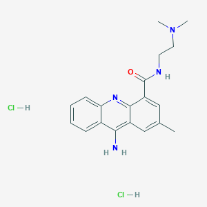 molecular formula C19H24Cl2N4O B010843 4-Acridinecarboxamide, 9-amino-N-(2-(dimethylamino)ethyl)-2-methyl-, dihydrochloride CAS No. 100113-03-9