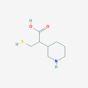 molecular formula C8H15NO2S B10843067 3-Mercapto-2-(piperidin-3-yl)propanoic acid 