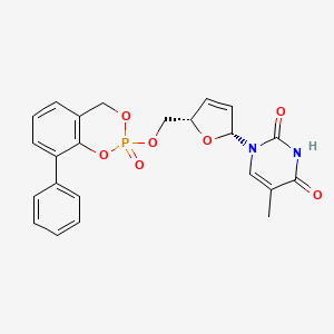 molecular formula C23H21N2O7P B10843159 3-phenyl-cyclosal-d4TMP 