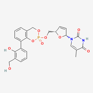 molecular formula C24H23N2O9P B10843173 3-sal-cyclosal-d4TMP 