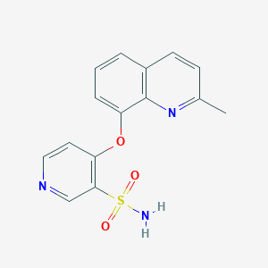 molecular formula C15H13N3O3S B10843362 4-(2-Methyl-8-quinolinoxy)-3-pyridinesulfonamide 