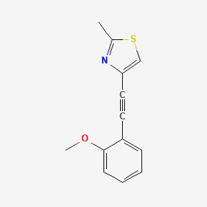 molecular formula C13H11NOS B10843365 Thiazole, 4-(2-(2-methoxyphenyl)ethynyl)-2-methyl- CAS No. 878018-34-9