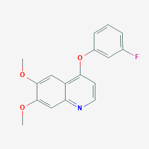 molecular formula C17H14FNO3 B10843471 4-(3-Fluoro-phenoxy)-6,7-dimethoxy-quinoline 