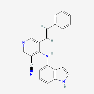 molecular formula C22H16N4 B10843476 4-(3H-indol-4-ylamino)-5-styrylnicotinonitrile 