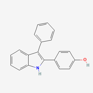 molecular formula C20H15NO B10843498 4-(3-phenyl-1H-indol-2-yl)phenol 