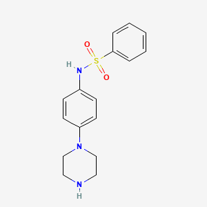 molecular formula C16H19N3O2S B10843525 4-(4-Benzenesulfonamidophenyl)piperazine 