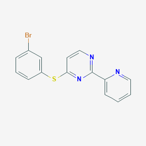 molecular formula C15H10BrN3S B10843536 4-(3-Bromophenylthio)-2-(pyridin-2-yl)pyrimidine CAS No. 863581-73-1