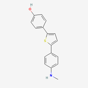 molecular formula C17H15NOS B10843615 4-(5-(4-(Methylamino)phenyl)thiophen-2-yl)phenol 