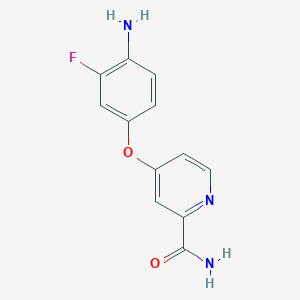 molecular formula C12H10FN3O2 B108437 4-(4-Amino-3-fluorophenoxy)pyridine-2-carboxamide CAS No. 757251-54-0