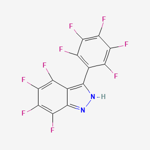 molecular formula C13HF9N2 B10843877 4,5,6,7-tetrafluoro-3-perfluorophenyl-1H-indazole 