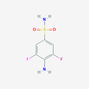 molecular formula C6H6FIN2O2S B10843974 4-Amino-3-fluoro-5-iodobenzenesulfonamide 