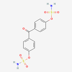 molecular formula C13H12N2O7S2 B10843976 4-{4-[(Aminosulfonyl)oxy]benzoyl}phenyl sulfamate 