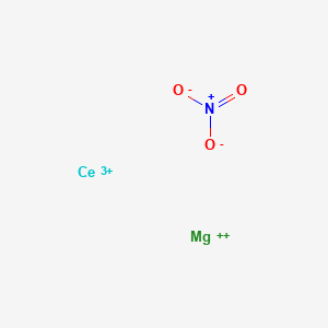 molecular formula Ce2H48Mg3N12O60 B108440 Nitric acid, cerium(3+) magnesium salt CAS No. 17968-09-1