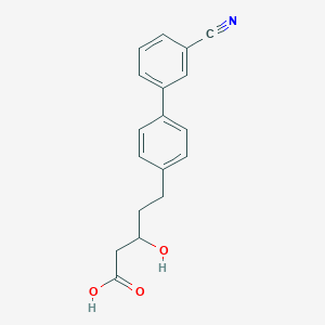 molecular formula C18H17NO3 B10844524 5-(3''-Cyanobiphenyl-4-yl)-3-hydroxypentanoic acid 