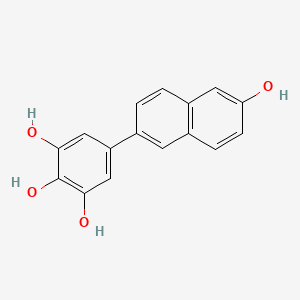 molecular formula C16H12O4 B10844549 5-(6-Hydroxy-2-naphthyl)-1,2,3-benzenetriol 