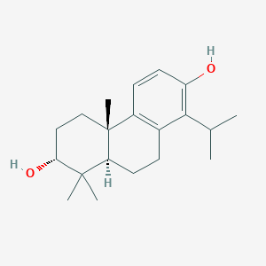 molecular formula C20H30O2 B108446 (2R,4As,10aR)-1,1,4a-trimethyl-8-propan-2-yl-2,3,4,9,10,10a-hexahydrophenanthrene-2,7-diol CAS No. 18325-87-6
