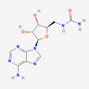 molecular formula C11H15N7O4 B10844733 5''-Deoxy-5''-ureidoadenosine 