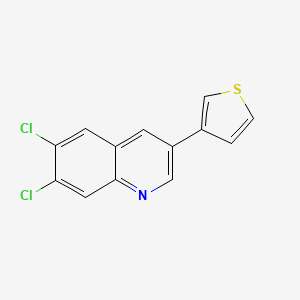 molecular formula C13H7Cl2NS B10844799 6,7-Dichloro-3-thiophen-3-yl-quinoline 