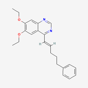 molecular formula C23H26N2O2 B10845079 6,7-Diethoxy-4-(5-phenylpent-1-enyl)quinazoline 