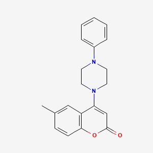 molecular formula C20H20N2O2 B10845356 6-Methyl-4-(4-phenylpiperazin-1-yl)coumarin 