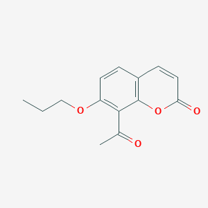 molecular formula C14H14O4 B10845783 8-acetyl-7-propoxy-2H-chromen-2-one 