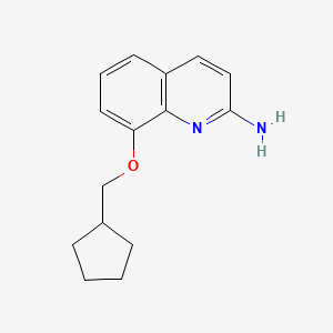 molecular formula C15H18N2O B10845839 8-Cyclopentylmethoxy-quinolin-2-ylamine 