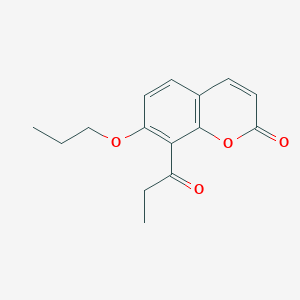 molecular formula C15H16O4 B10845973 8-Propionyl-7-propoxy-2H-chromen-2-one 