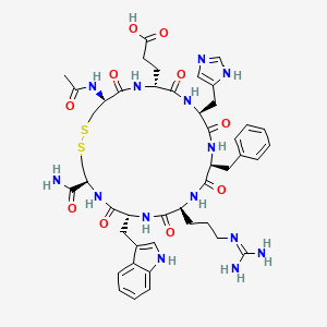 molecular formula C45H58N14O10S2 B10846156 Ac-[CEHdFRWC]-NH2 