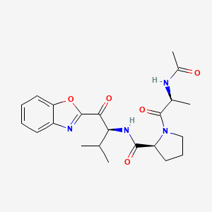 molecular formula C22H28N4O5 B10846170 Ac-Ala-Pro-Val-(2-benzoxazole) 