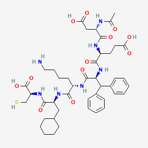 molecular formula C44H61N7O12S B10846187 AcAsp-Glu-Dif-Lys-Cha-Cys 