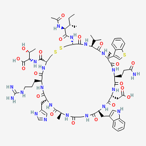 molecular formula C71H98N20O19S3 B10846362 Ac-I[CV(Bta)QDWGAHRC]T 