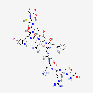 molecular formula C70H100FN21O18S2 B10846385 Ac-ICV(5fW)QDWGAHRCT-NH2 