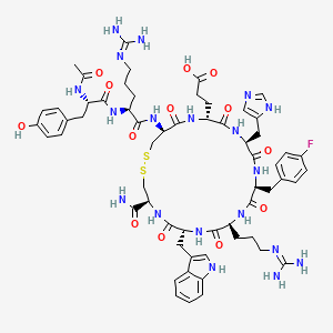 molecular formula C60H78FN19O13S2 B10846481 Ac-YR[CEH(pF-dF)RWC]-NH2 