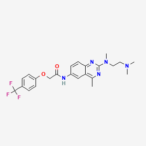 molecular formula C23H26F3N5O2 B10846575 N-(2-((2-(dimethylamino)ethyl)(methyl)amino)-4-methylquinazolin-6-yl)-2-(4-(trifluoromethyl)phenoxy)acetamide 