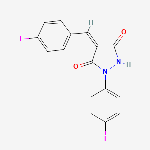 molecular formula C16H10I2N2O2 B10846916 4-(4-Iodobenzylidene)-1-(4-iodophenyl)pyrazolidine-3,5-dione 
