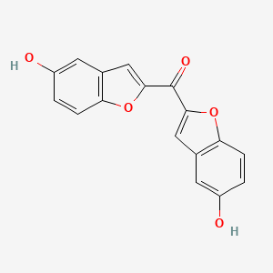 molecular formula C17H10O5 B10847152 Bis(5-hydroxybenzo[b]furan-2-yl)methanone 