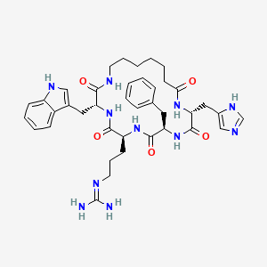 molecular formula C39H51N11O5 B10847237 c(his-D-phe-arg-trp-Ahp) 