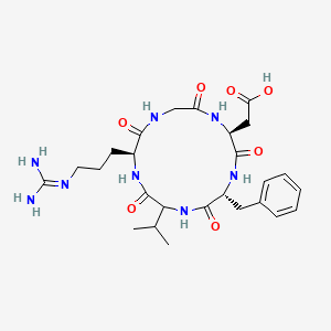 molecular formula C26H38N8O7 B10847274 c(Arg-Gly-Asp-D-Phe-Val) 