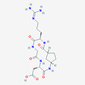 molecular formula C18H29N7O6 B10847287 c-[-Arg-Gly-Asp-Acpca31-] 