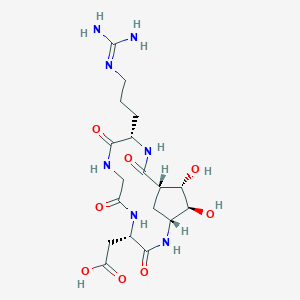 molecular formula C18H29N7O8 B10847289 c[-Arg-Gly-Asp-Acpca19-] 