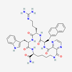 molecular formula C42H48N12O6 B10847331 c[CO-2,3-pyrazine-CO-D-Nal(2)-Arg-Trp-Lys]-NH2 