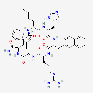 molecular formula C47H59N13O7 B10847452 c[Nle-His-D-Nal(2')-Arg-Trp-Glu]-NH2 