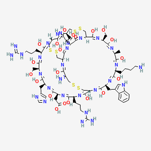molecular formula C70H106N28O21S6 B10847555 Ccncsakwcrdhsrcc 